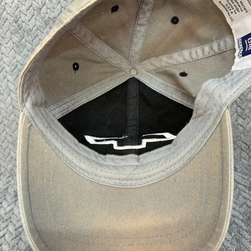 Chevrolet GM Licensed Embroidered Logo Hat Two Tone Black Grey Adjustable Cap